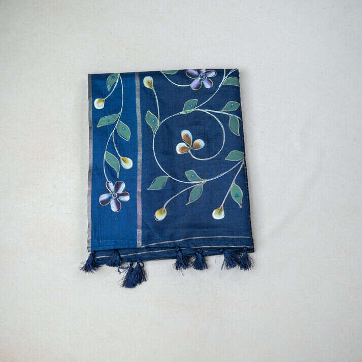 Tussar Silk Saree With Vaira Vusi Model Copper Zari Weaving