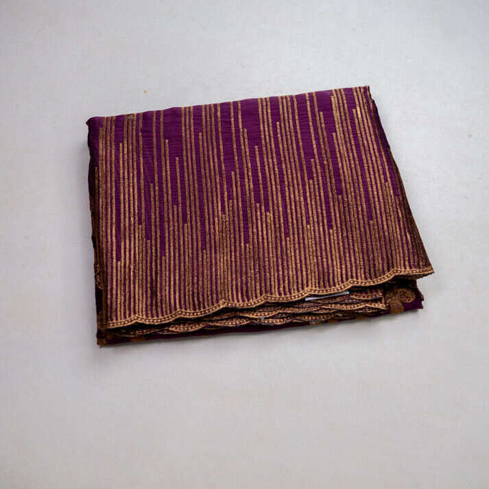 Fresh Organza Saree with Copper Zari Striped Embroidery