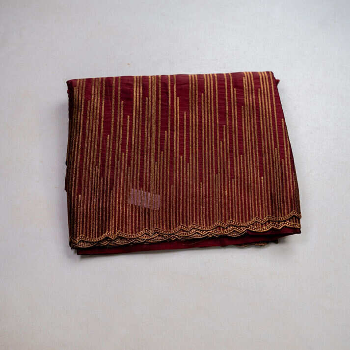 Fresh Organza Saree with Copper Zari Striped Embroidery