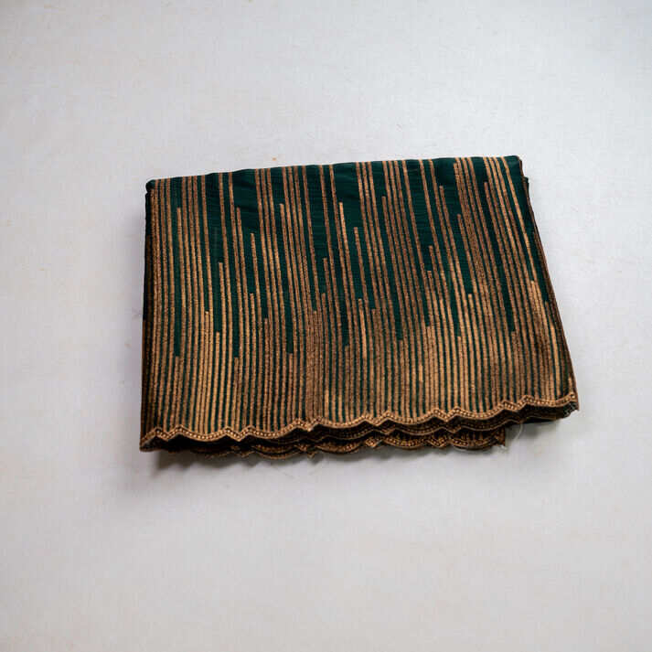Fresh Organza Saree with Copper Zari Striped Embroidery