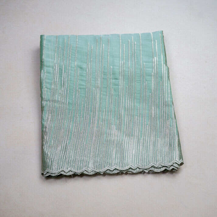 Fresh Organza Saree with Copper Zari Striped Embroidery