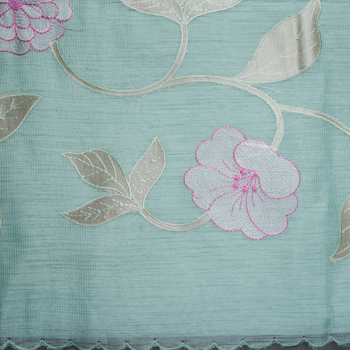 Kadhi silk sarees with flower work with uplicked leaf design