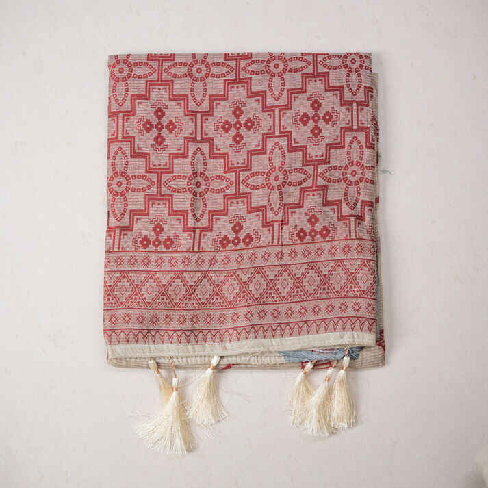 Jamthani Zari Lines Saree with Lotus Thread Work Flower