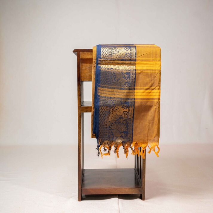 Chettinad Cotton Sarees with Gold Zari Border