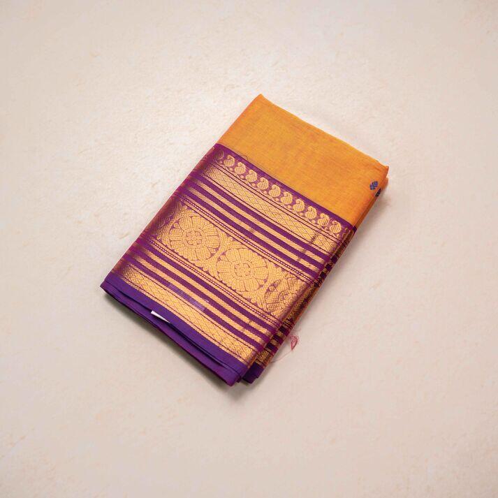 Chettinad Cotton Sarees with Gold Zari Border