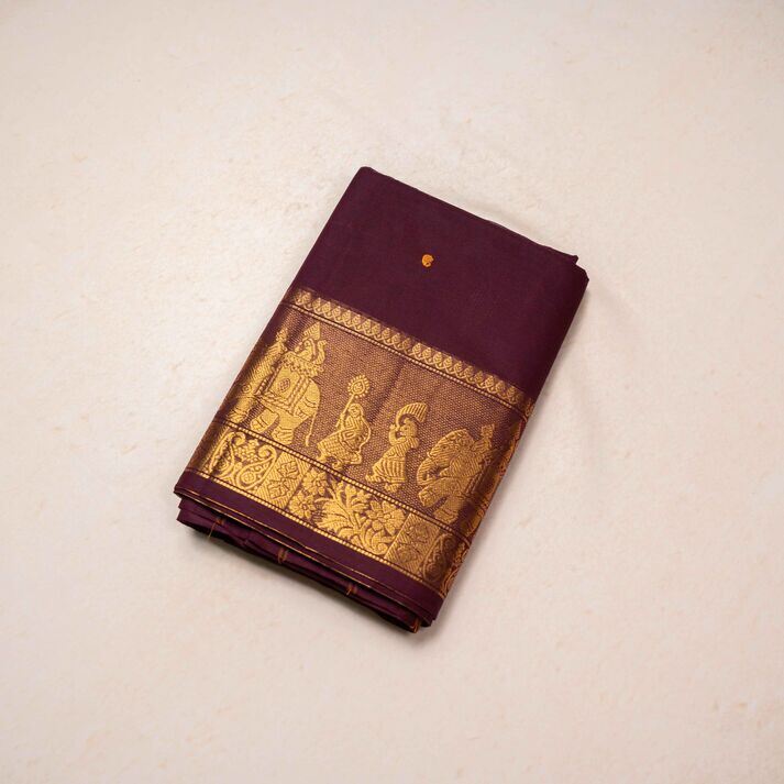 Chettinad Cotton Sarees with Gold Zari Border