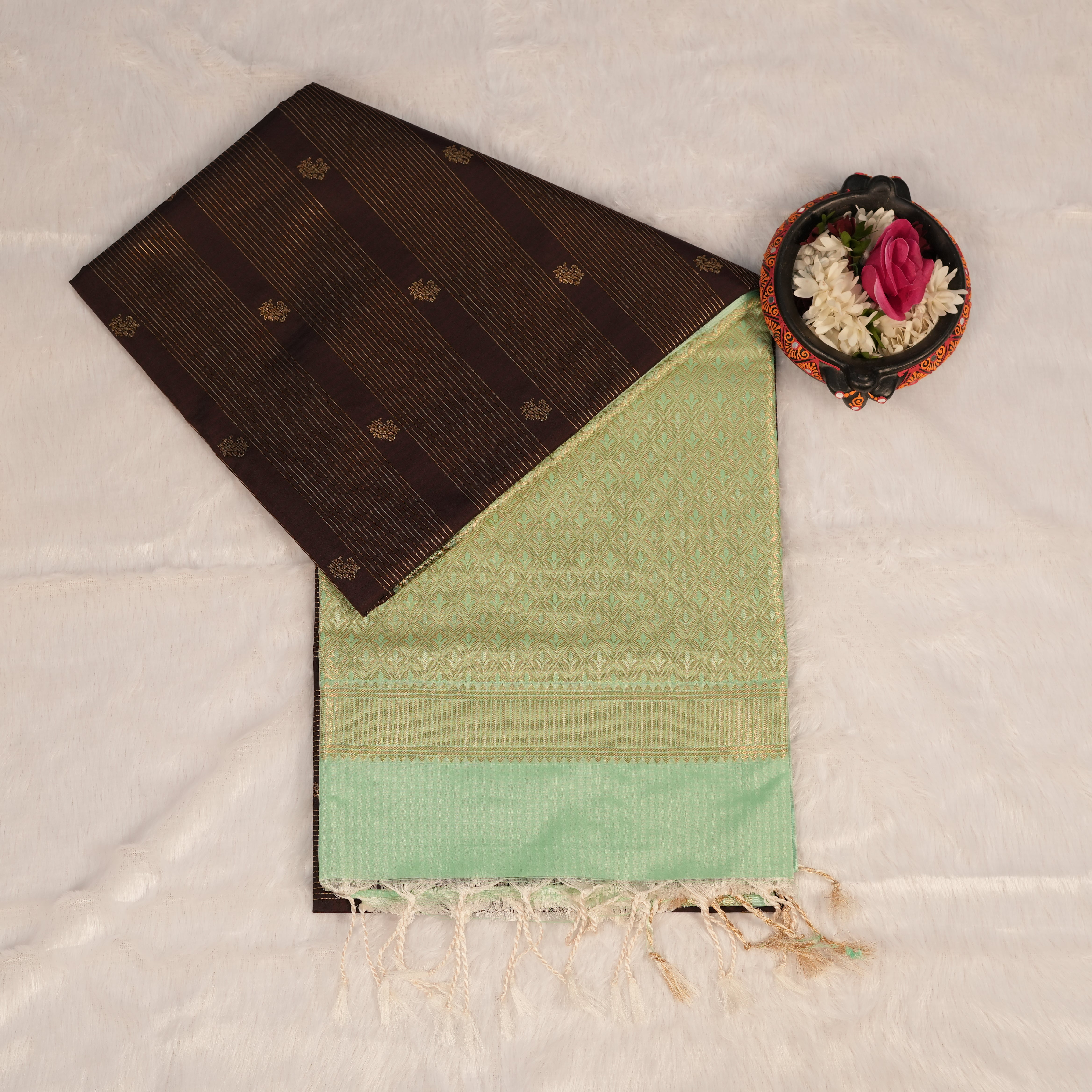 Soft Silk Sarees with Golden Zari Woven Patterns