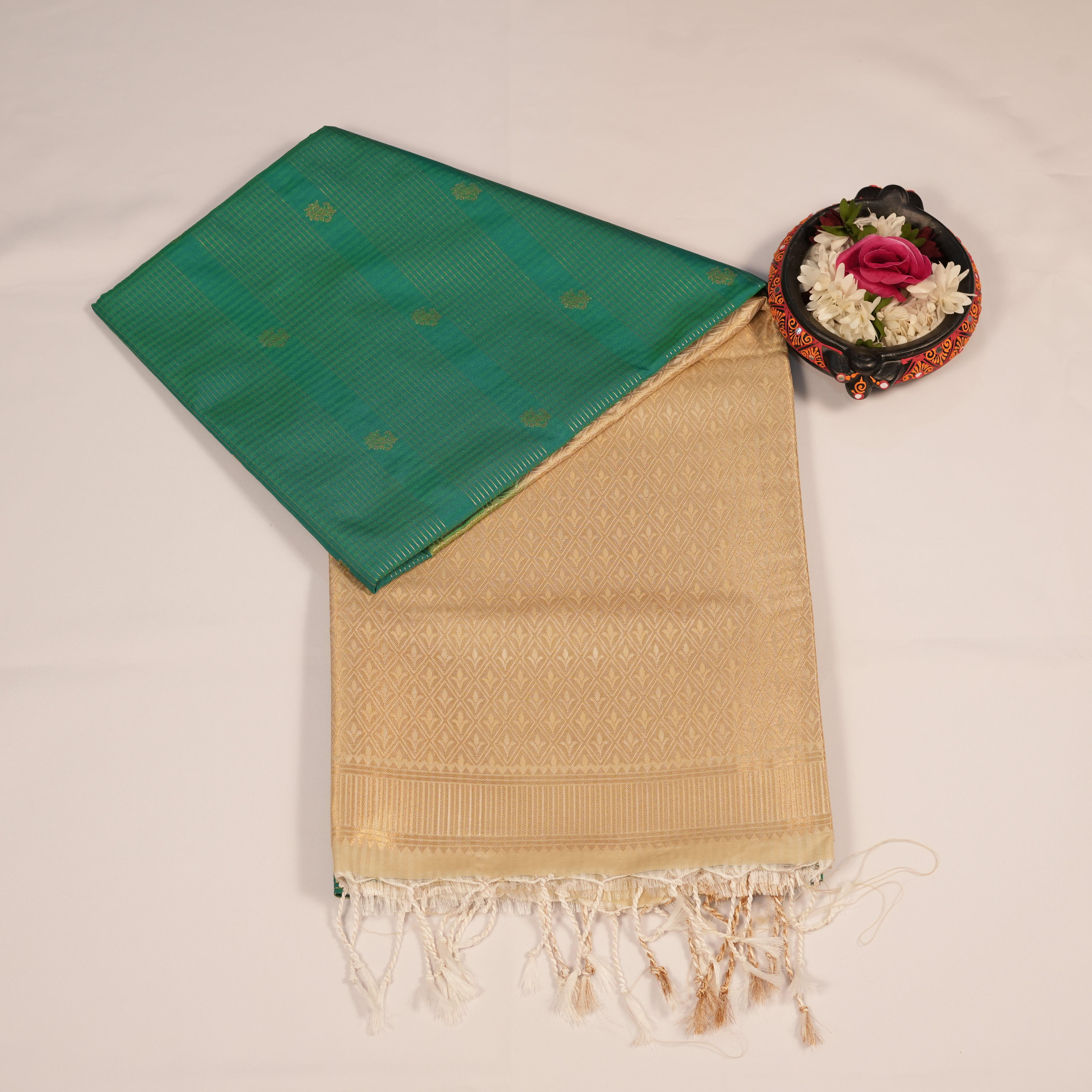 Soft Silk Sarees with Golden Zari Woven Patterns