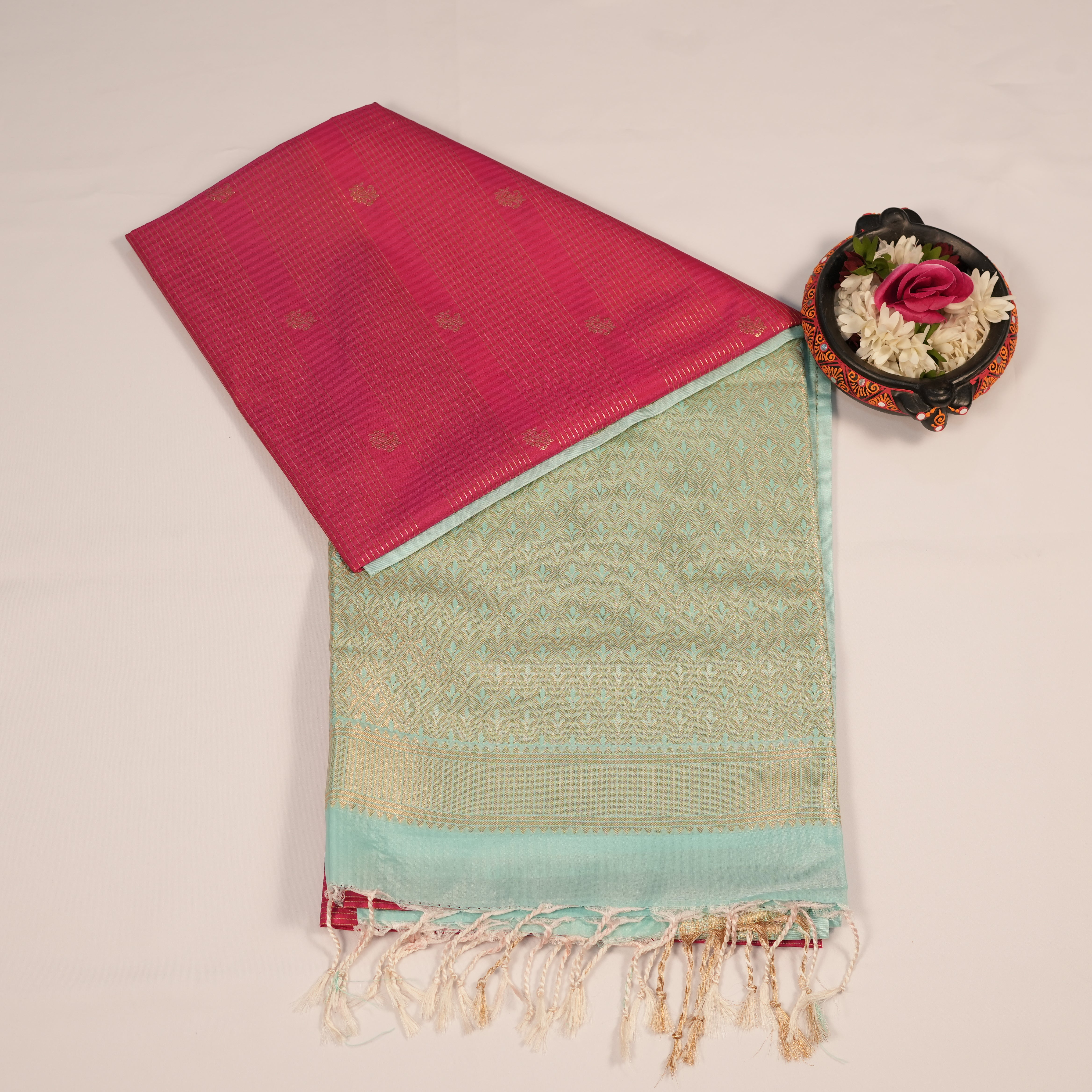 Soft Silk Sarees with Golden Zari Woven Patterns