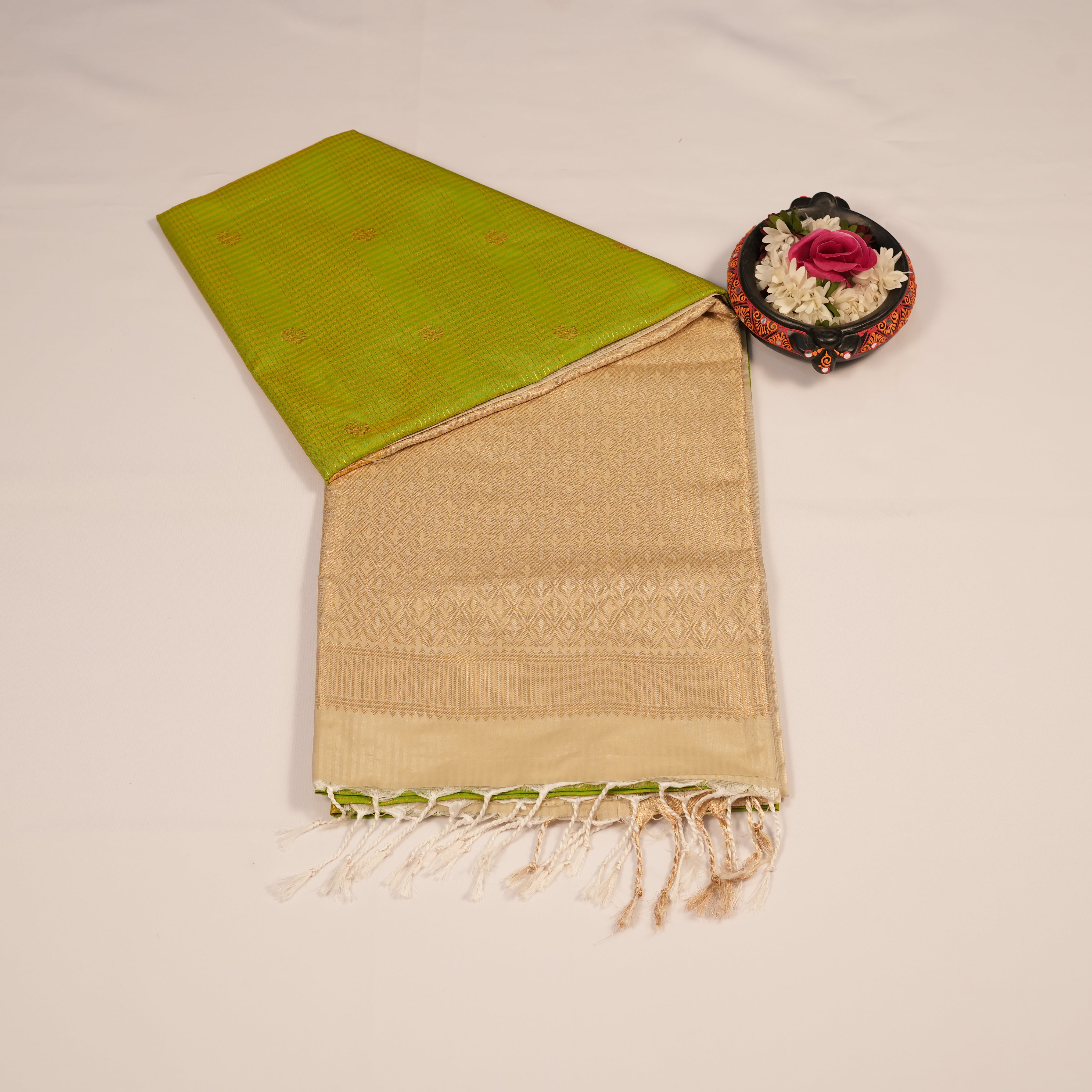 Soft Silk Sarees with Golden Zari Woven Patterns