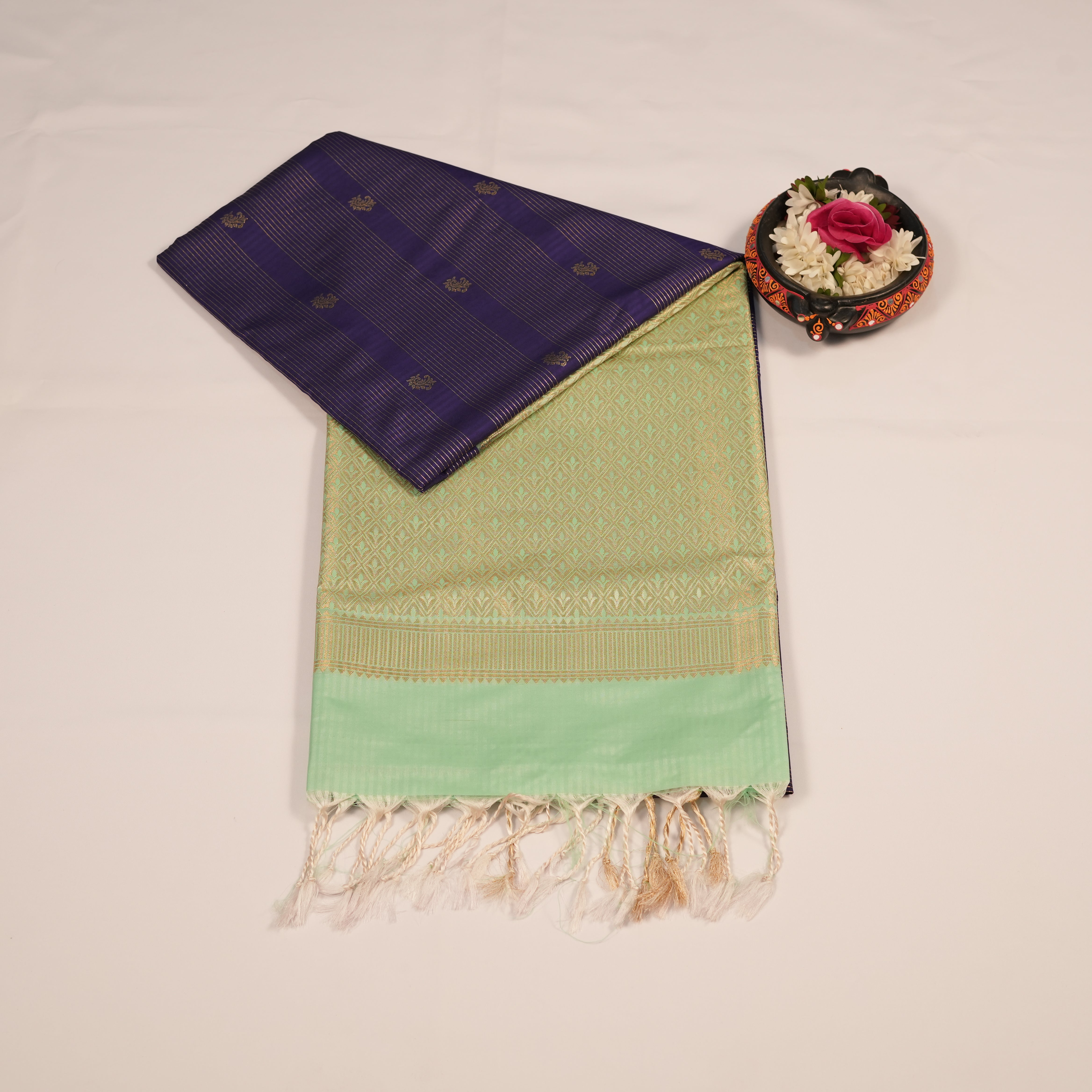 Soft Silk Sarees with Golden Zari Woven Patterns