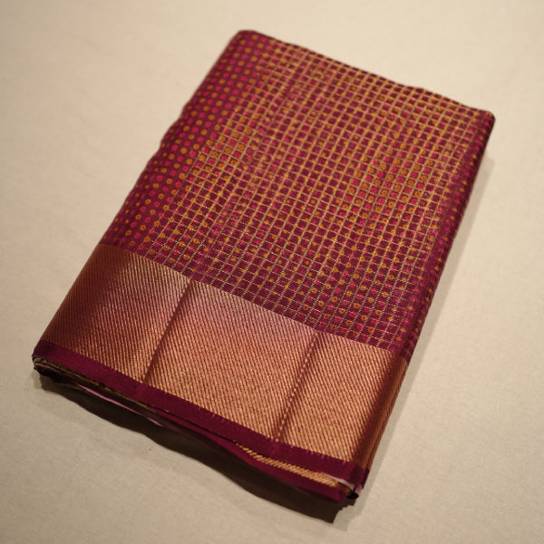 Penny Silk Sarees with Copper Zari Weaving Premium with Kalamkari Design