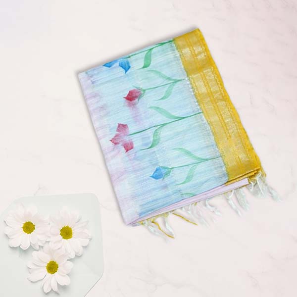Staple Silk Sarees with Zari Weaving & Hand Painted Sarees
