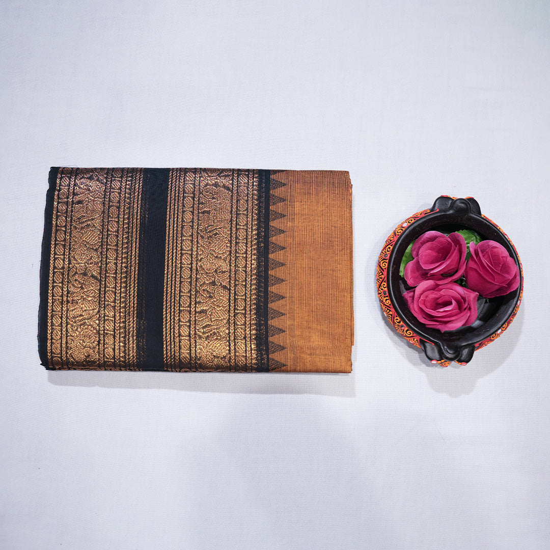 Chettinad Cotton Saree with Peacock and Elephant Design Saree