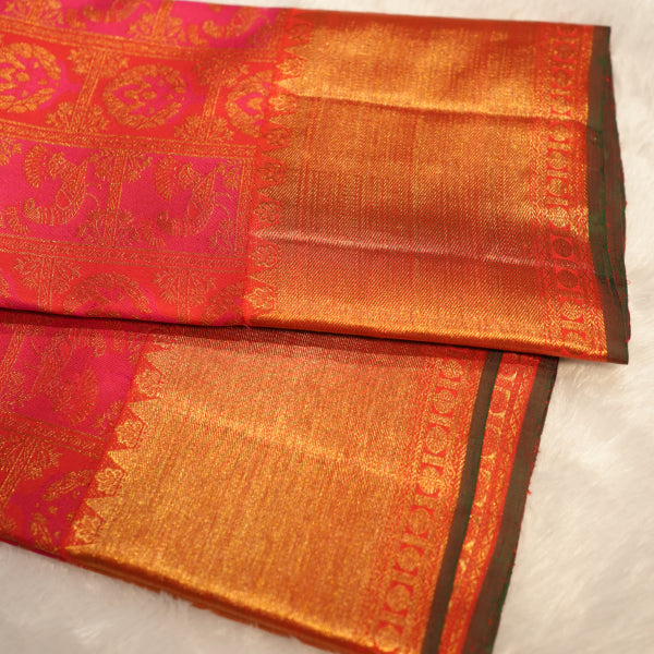 Premium Pure Pattu Sarees with Double Colour Shade with Golden Pallu
