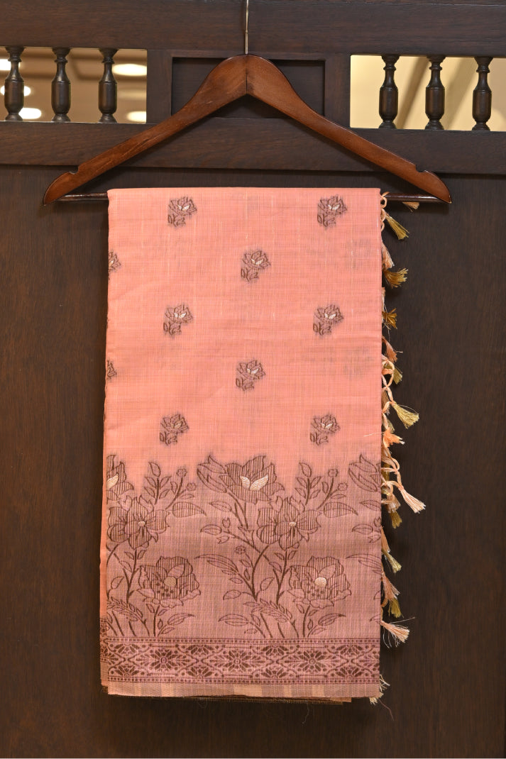 Art Silk Silver Tissue Pattern with lower Design with Rainbow Colour Combination