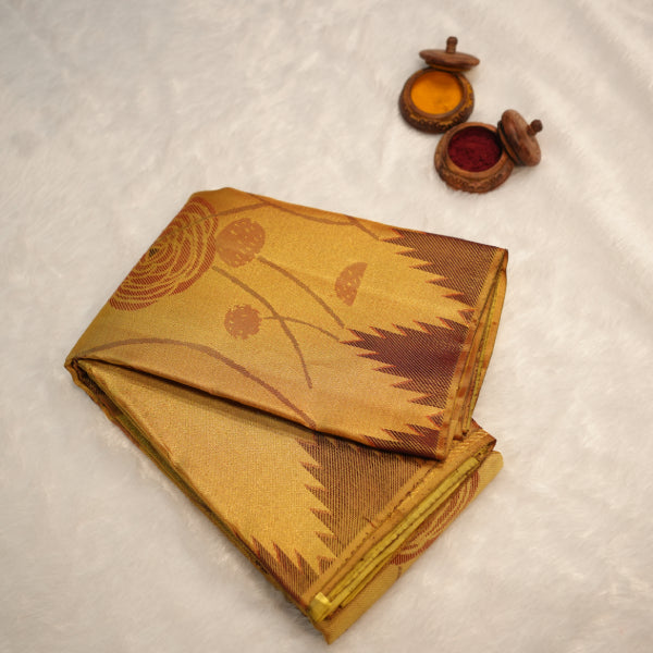 Fancy Pure Pattu Sarees with Elegant Bird and Flower Design