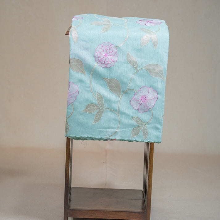 Kadhi silk sarees with flower work with uplicked leaf design